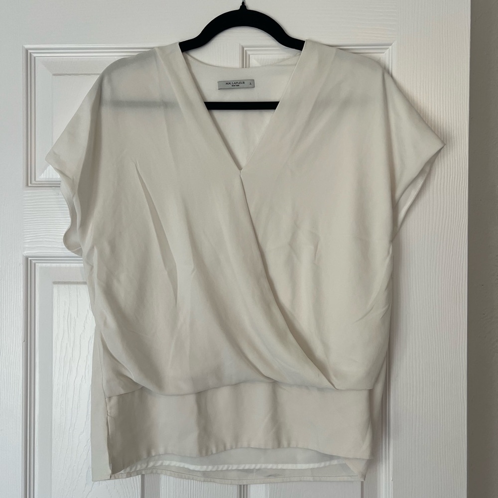 MM Lafleur Cream Wrap Blouse